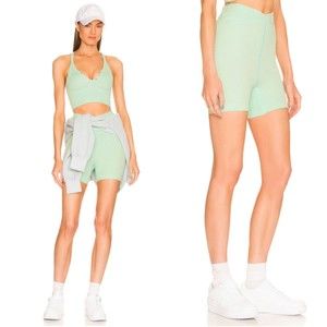 NEW Free People Throw Short Ribbed Bike Shorts in Turquoise Mint Size M Women's